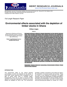 Environmental effects associated with the depletion of timber stocks
