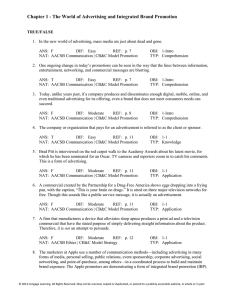 Test Bank for Advertising and Integrated Brand Promotion