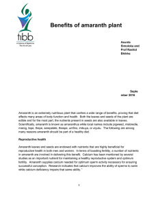 Benefits of amaranth plant
