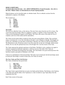 HINDU SCRIPTURES (Contents taken from the book