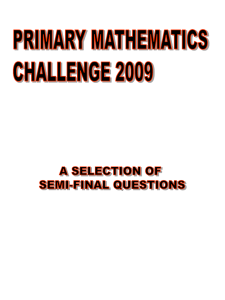 KS2 Maths Challenge semifinalquestions2009