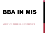 BBA in MIS Program Redesign 2011 Presentation