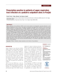 Prescription practice in patients of upper respiratory tract infection at