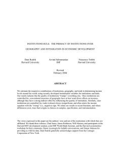 Paper: Institutions Rule - Peterson Institute for International Economics