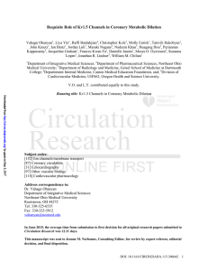 Requisite Role of Kv1.5 Channels in Coronary Metabolic Dilation