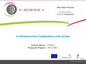 e-Infrastructure Integration with gCube - Indico