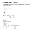 4-3 Trigonometric Functions on the Unit Circle page 251 1