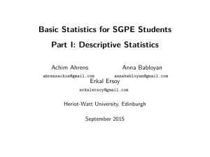 Basic Statistics for SGPE Students [.3cm] Part I: Descriptive Statistics
