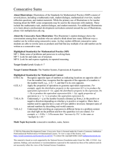 Consecutive Sums - Implementing the Mathematical Practice