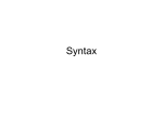 Syntax