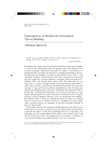 Consequences of Realism for Sociological Theory