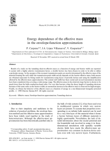 Energy dependence of the effective mass in the envelope