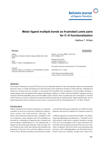Metal–ligand multiple bonds as frustrated Lewis - Beilstein