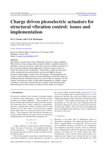 Charge driven piezoelectric actuators for structural vibration control