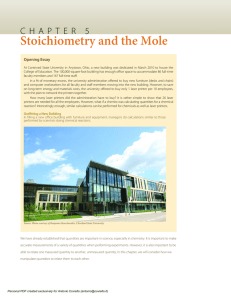 Stoichiometry and the Mole