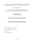 CHAPTER 8 One-to-One Functions and One-to