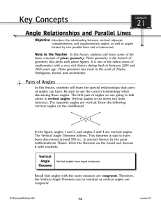 Angle Relationships and Parallel Lines
