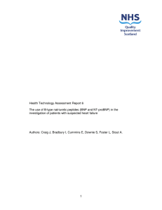 Health Technology Assessment Report 6 the Use of B Type