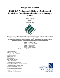 Drug Class Review HMG-CoA Reductase Inhibitors (Statins) and