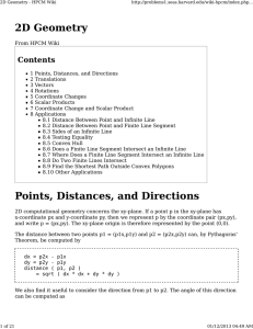 2D Geometry Points, Distances, and Directions