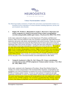 Urinary Neurotransmitter Research