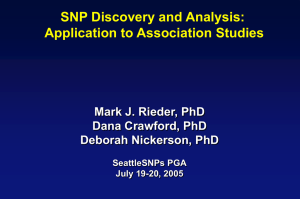 SNP Discovery and Genotyping Workshop (PowerPoint)