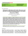 Strategies for Marketing Information Resources and Services in