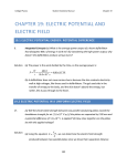 CHAPTER 19: ELECTRIC POTENTIAL AND ELECTRIC FIELD