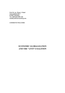 ECONOMIC GLOBALIZATION AND THE “ANTI”