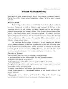 III Semester Botany MODULE 7 ENDOCRINOLOGY