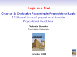 Logic as a Tool 3mm Chapter 2: Deductive Reasoning in