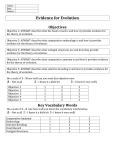 Name: Date: Subject: Evidence for Evolution Objectives Objective 1