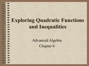 Solving Quadratic Functions