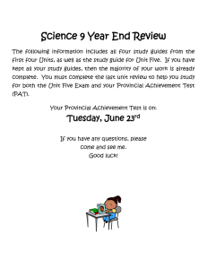 Science 9 Year End Review The following information includes all