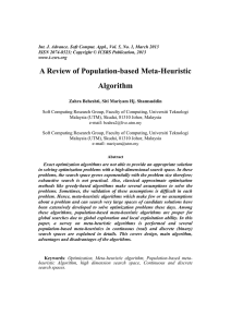 A Review of Population-based Meta-Heuristic