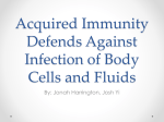 Acquired Immunity Defends Against Infection of Body Cells and Fluids