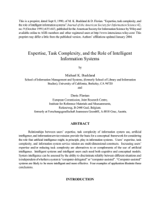 Expertise, Task Complexity, and the Role of Intelligent Information