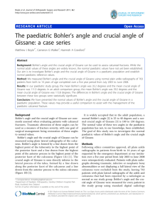 The paediatric Bohler`s angle and crucial angle of Gissane: a case