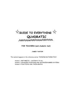 quadratic - James Tanton
