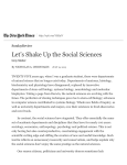 Let`s Shake Up the Social Sciences