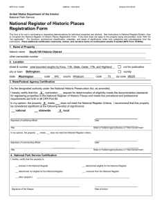 National Register of Historic Places Registration Form