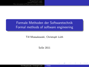 Formale Methoden der Softwaretechnik Formal methods of software