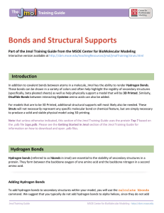 Bonds and Structural Supports - MSOE Center for BioMolecular