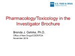 Pharmacology/Toxicology in the Investigator Brochure - M