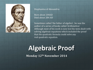 Algebraic Proof