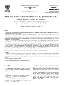 Multi-axis passive and active stiffnesses of the glenohumeral joint