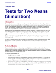 Tests for Two Means (Simulation)