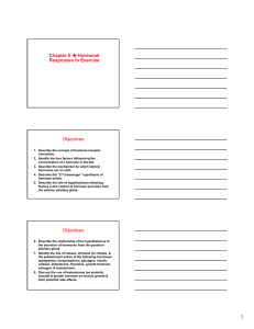 Chapter 5 → Hormonal Responses to Exercise Objectives Objectives