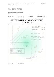 Exponential and Logarithmic Functions