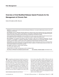 Overview of Oral Modified-Release Opioid Products for